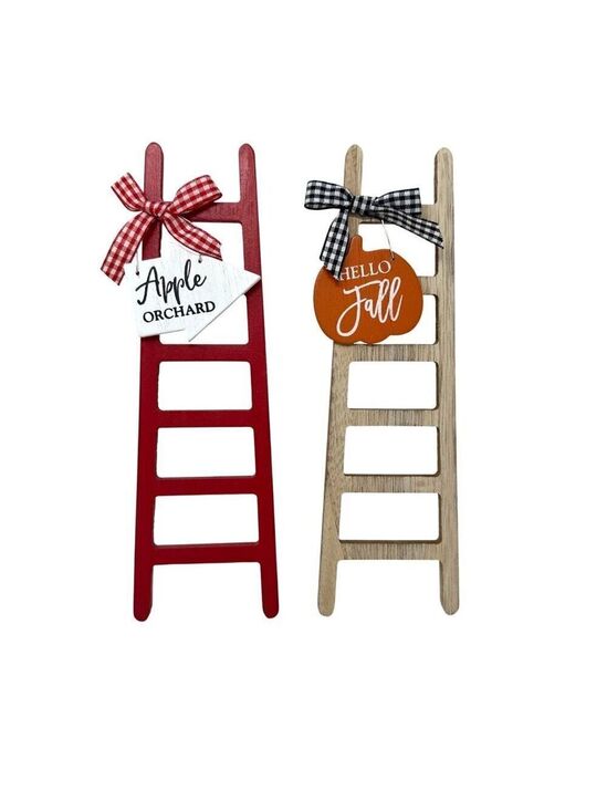 Hobby Lobby Other - Fall Ladder Wood Decor Mini Sign Set 2pc Apple Orchard Autumn Rustic Tiered Tray
